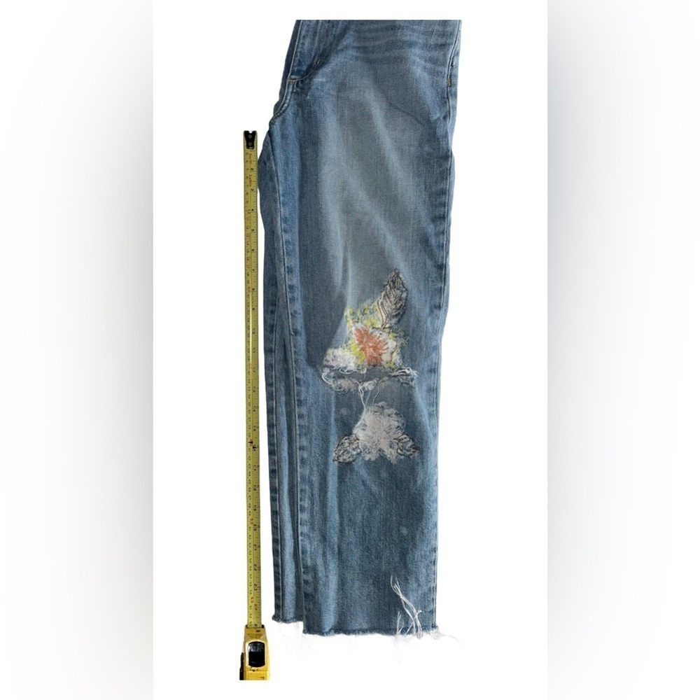 Joe’s Jeans The Debbie High Rise Straight Crop Jeans Floral Embroidered Sz 25 - Picture 8 of 10